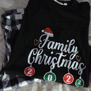 Family Christmas Kids Pajamas - Black and White